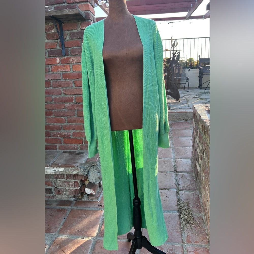Free People Beach Green Long Cardigan